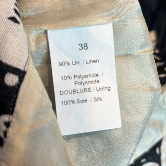 Vintage Sonia Rykiel Black & Ivory Cherry Print Linen Skirt Set Size 38/6US - Picture 12 of 15